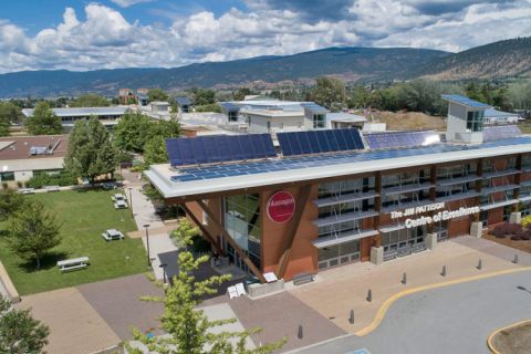 Penticton campus of 果酱视频 from a bird's eye view.
