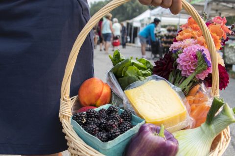 Vernon's farmers market offers homegrown produce and food.