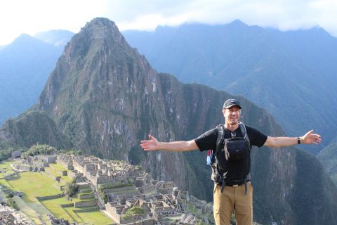 Business Administration professor Roger Wheeler at the top of Machu Picchu